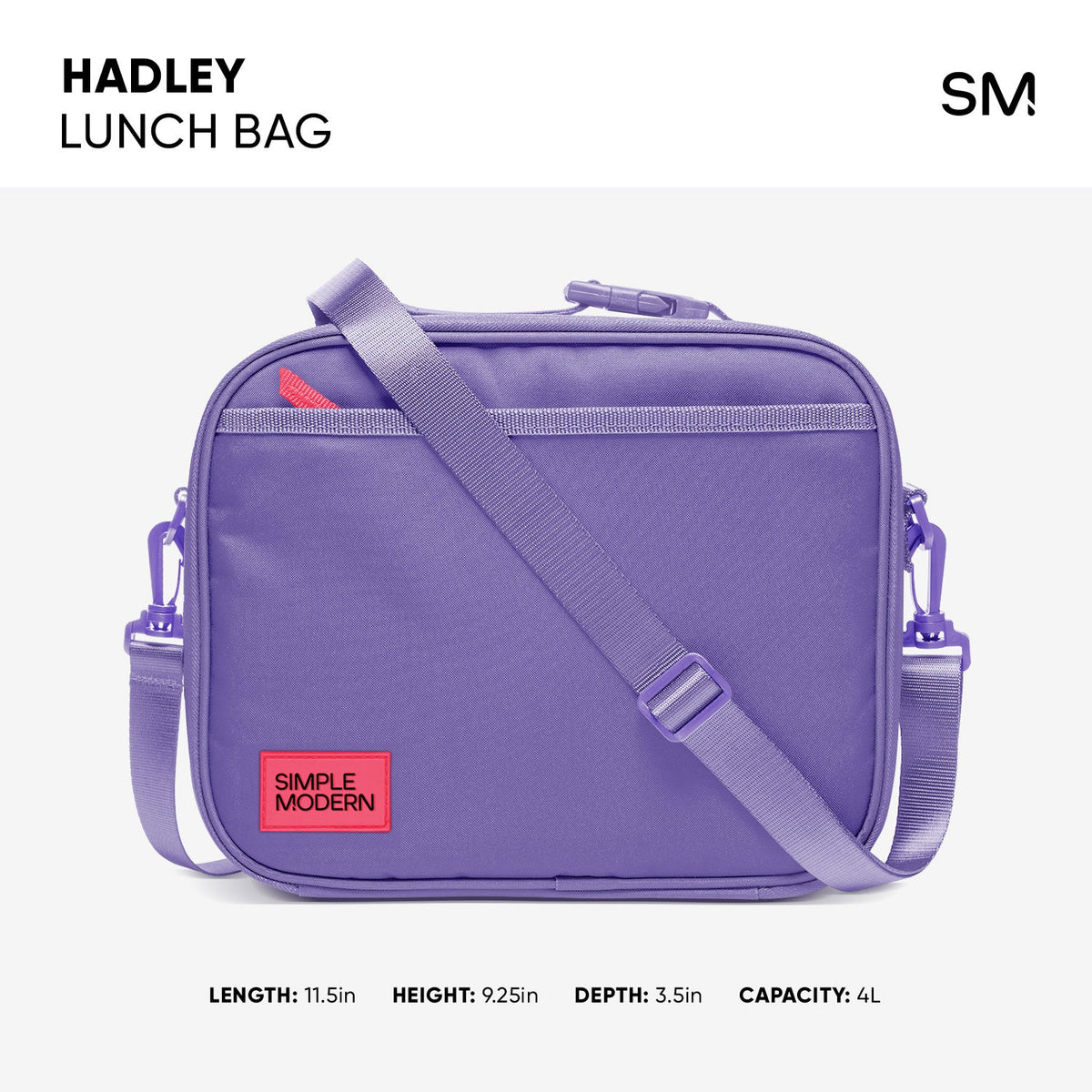 Hadley Lunch Bag with Shoulder Strap - Purple Rain