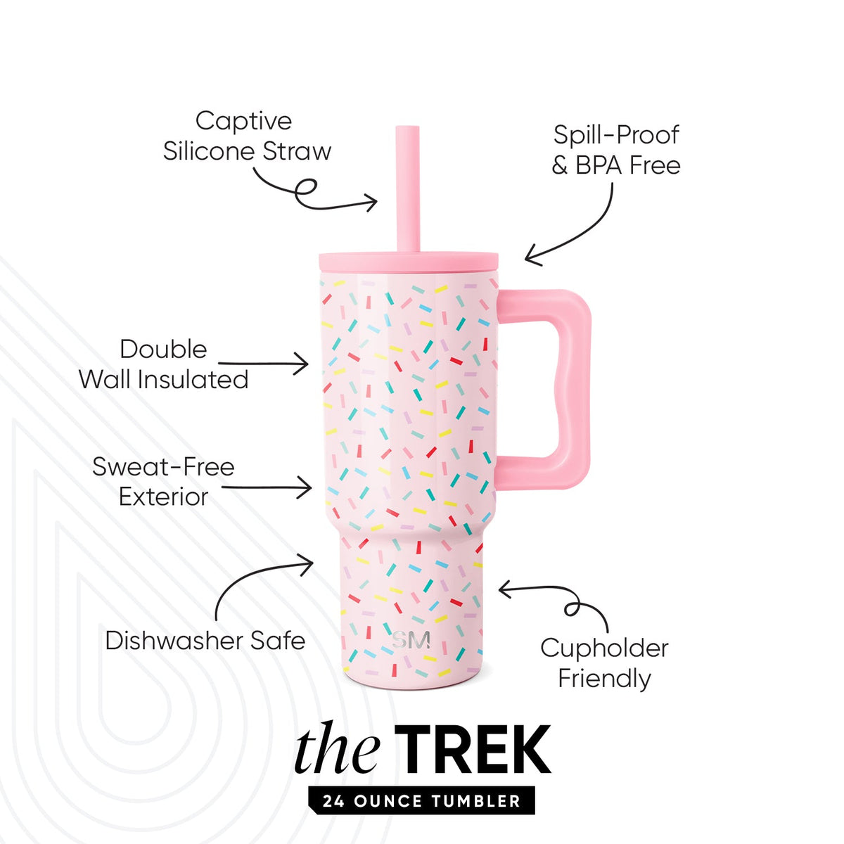Trek Kids Tumbler with Silicone Straw Lid - Confetti 24 Oz